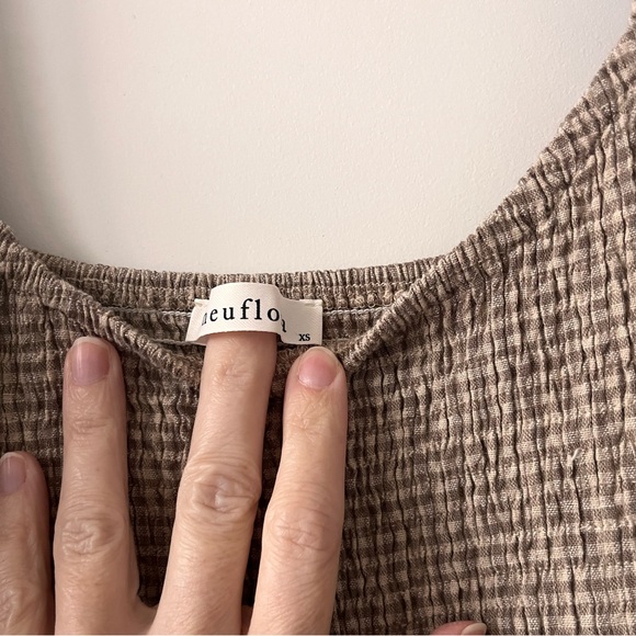 Neuflora Etta dress in tan gingham, women’s XS - Picture 3 of 4